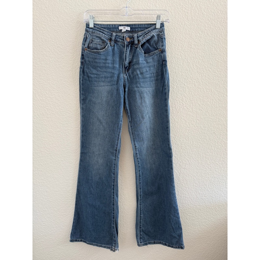 BP. Womens High Waisted Flare Jeans Medium Wash Blue Denim Size 25